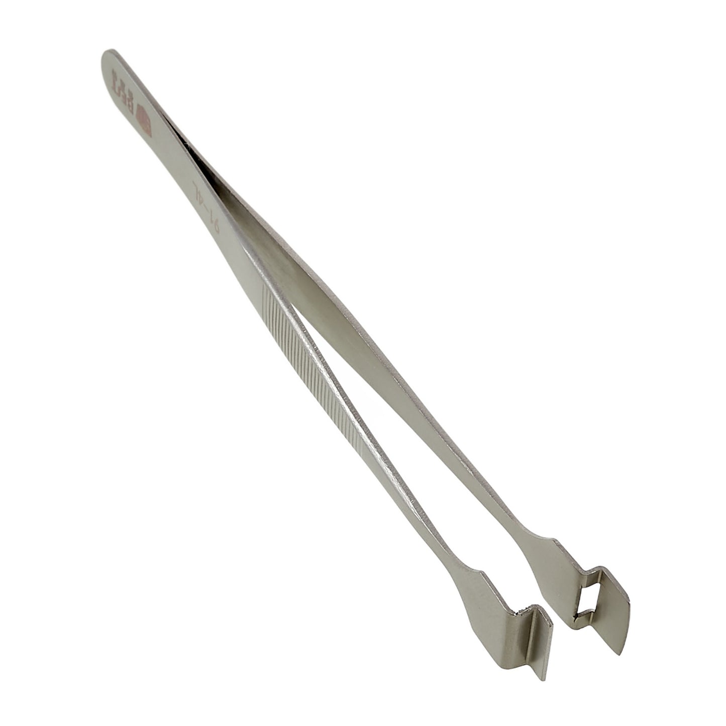 Uniqkart BST-91-4L Stainless Steel Crystal Wafer Tweezers L-shaped Anti-slip Clips Tools for Mobile Repair