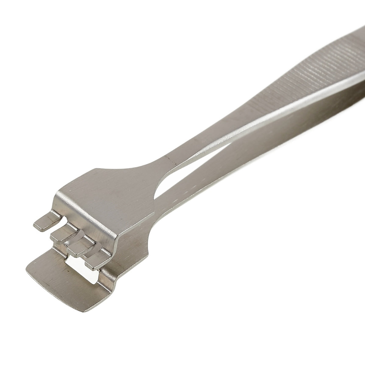Uniqkart BST-91-4T 1.2cm Tooth-shaped Crystal Wafer Tweezers Stainless Steel Maintenance Repair Tool Anti-Static Model Making Tool