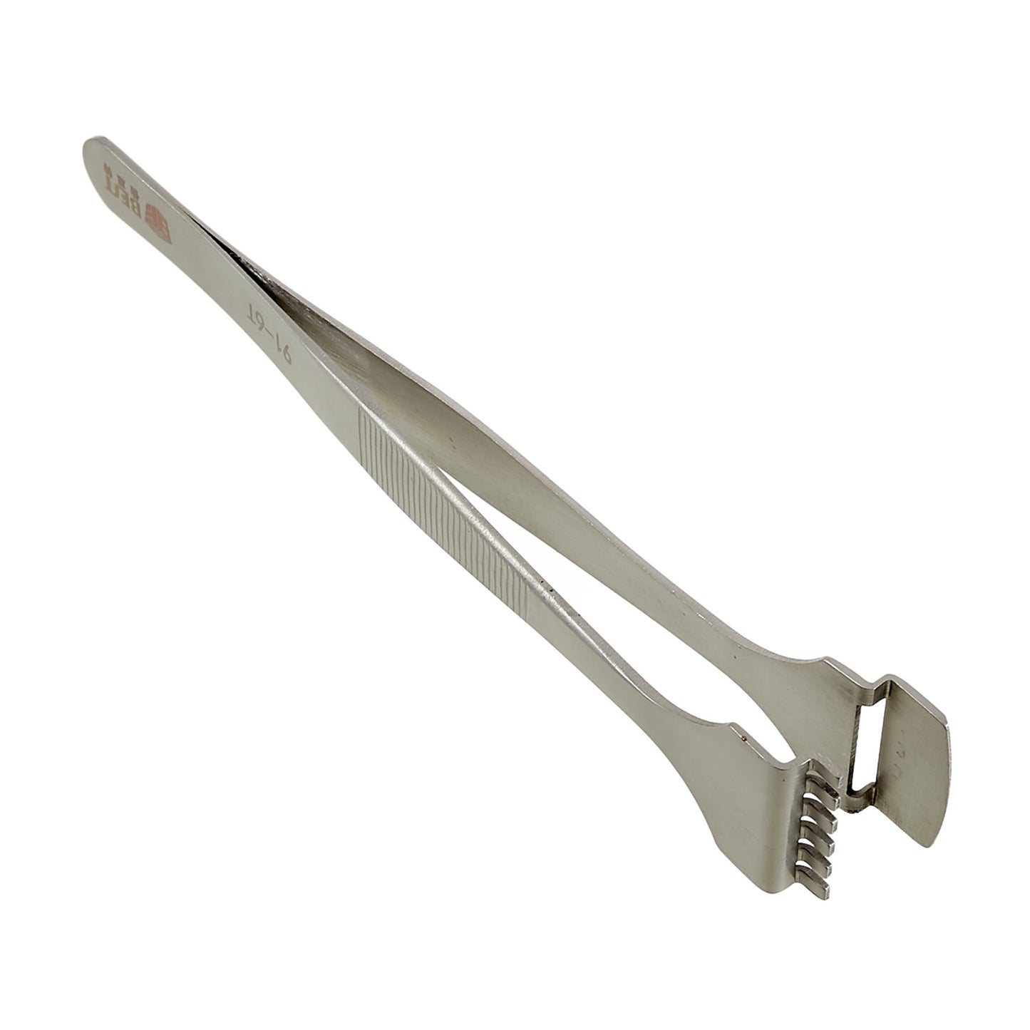 Uniqkart BST-91-6T 2cm Tooth-shaped Anti-static Stainless Steel Crystal Wafer Tweezers Maintenance Tool Wafer Tip