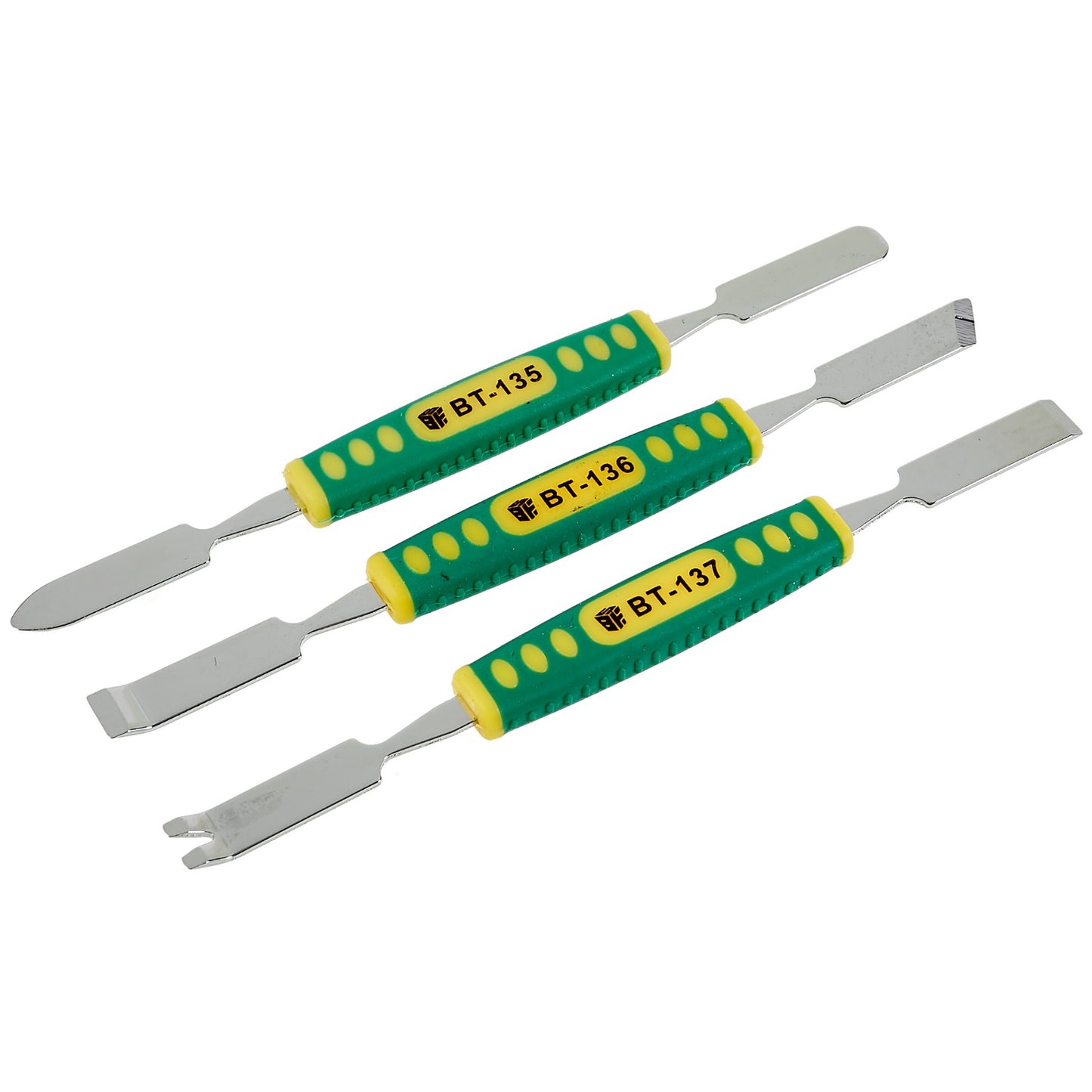 Uniqkart 3Pcs / Set Metal Crowbar Phone Laptop Tablet Screen Opening Glue Removal Pry Tools with Plastic Handle