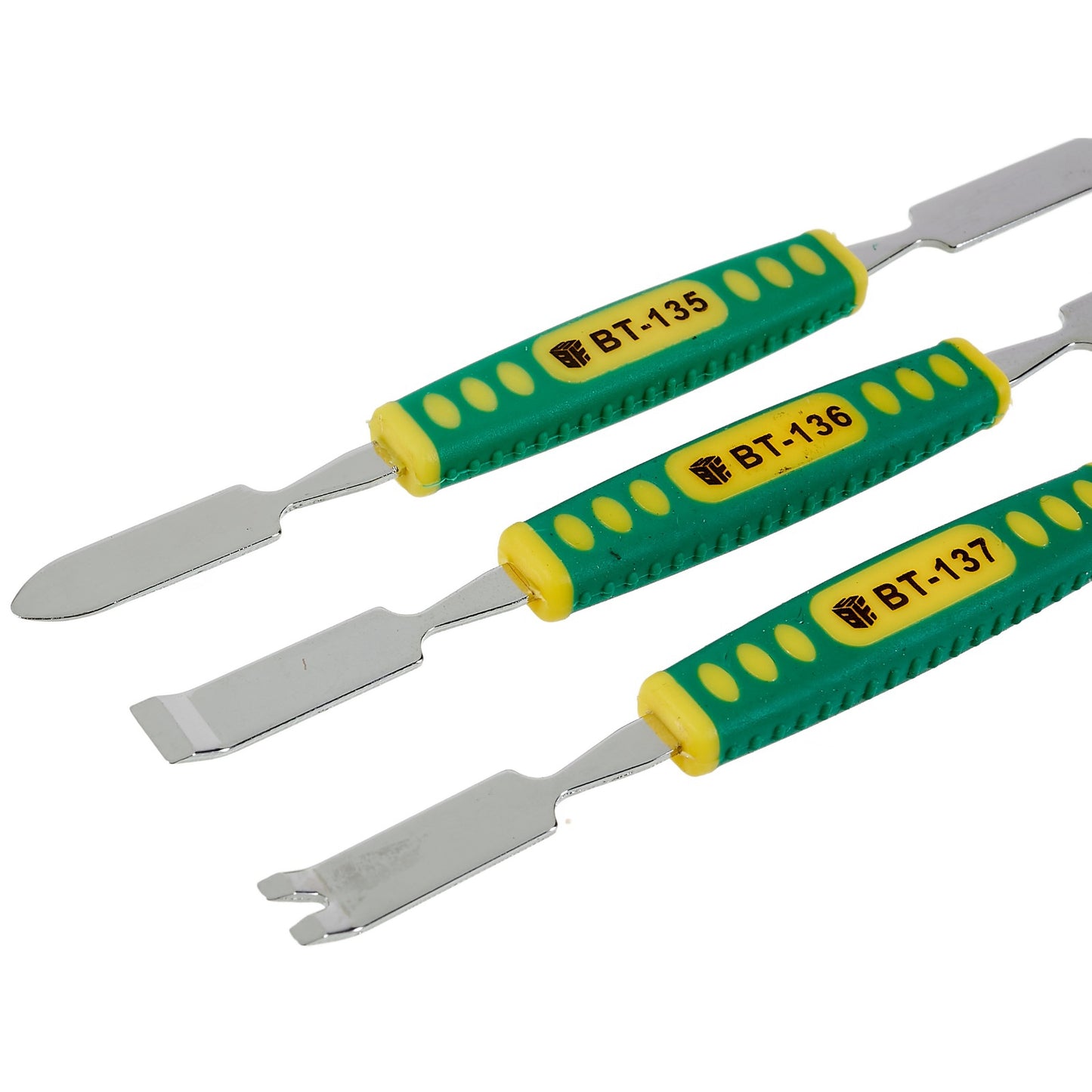 Uniqkart 3Pcs / Set Metal Crowbar Phone Laptop Tablet Screen Opening Glue Removal Pry Tools with Plastic Handle