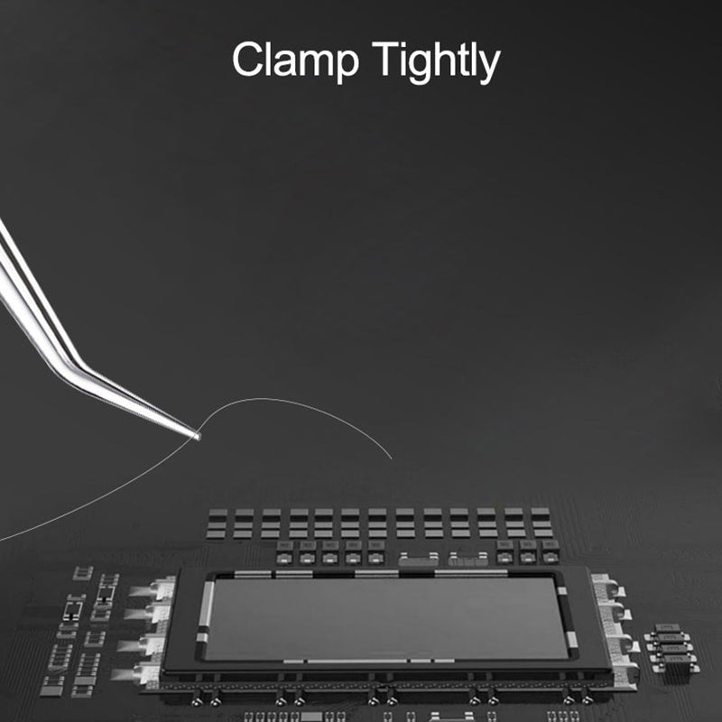 Relife SK-15 Curved Tip Tweezers with Holes Stainless Steel Anti-magnetic Tweezers Precision Repairing Tool