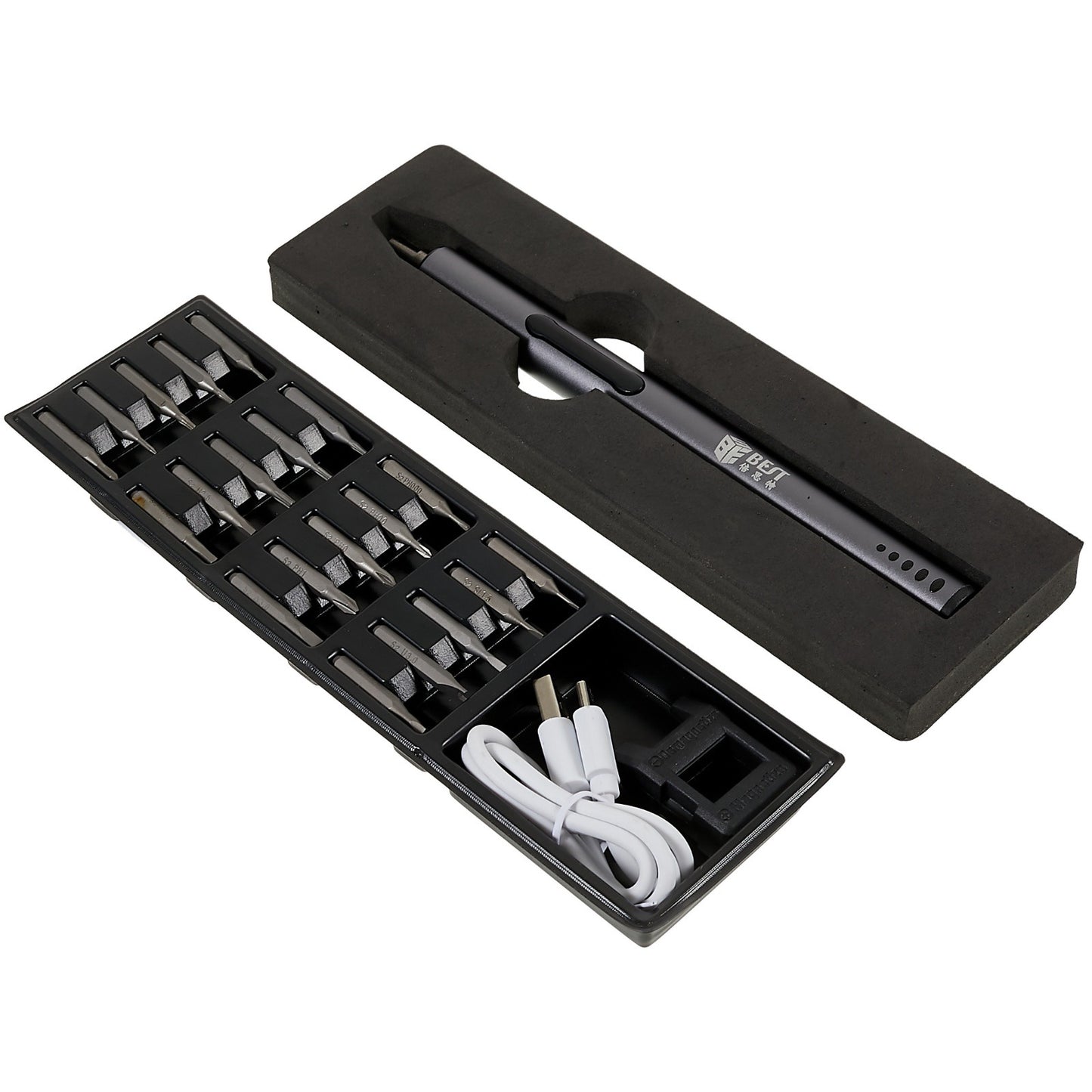 Uniqkart BST-9911A Professional Rechargeable Magnetic Electric Screwdriver Repair Tool with LED Light