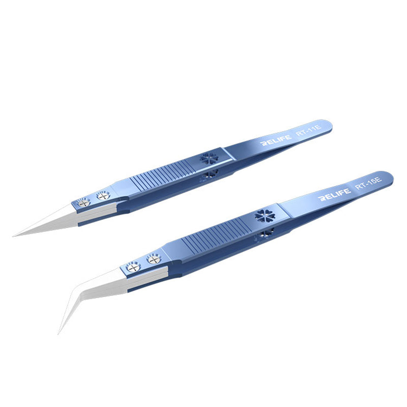 Relife RT Precision Ceramic Tweezers Titanium Alloy High Temperature Resistant Tweezers - RT-11E