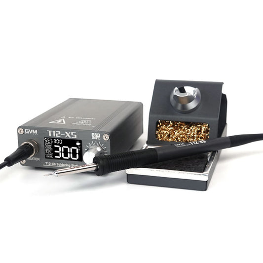 GVM T12-XS T12 Intelligent Soldering Iron Station with LCD Screen Automatic Standby Soldering Kits for Electronic Repairing - EU Plug