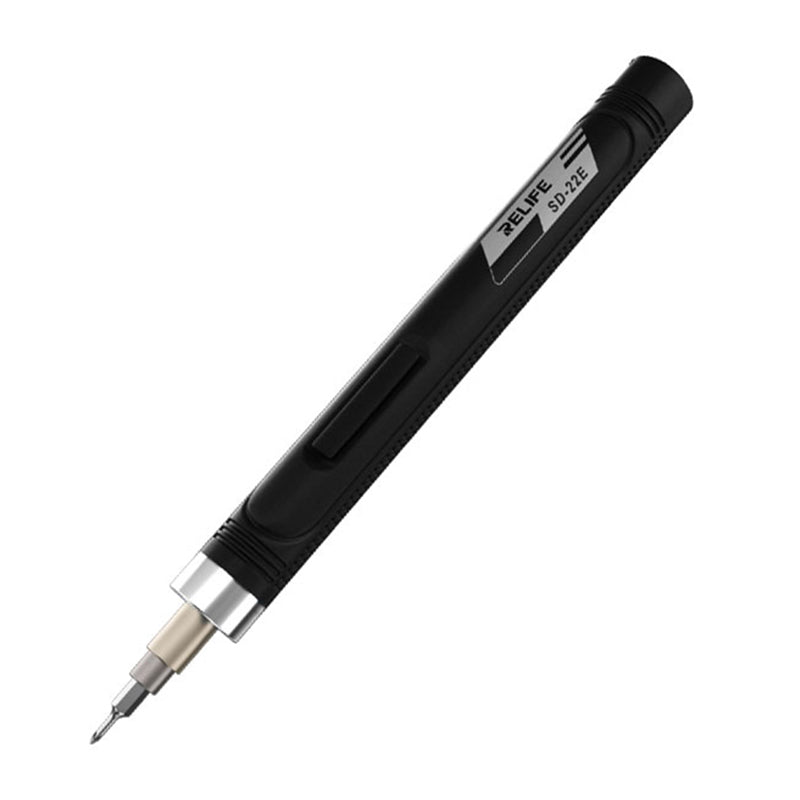 RELIFE SD-22E Precision Electric Screwdriver Rechargeable Phone Repair Power Hand Tool with 10 Bits - Black