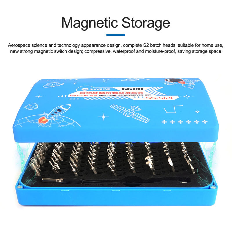 Uniqkart SS-5121 66-in-1 Precision Screwdriver Set 64 Bits Magnetic Driver Kit Professional Electronics Repair Tool