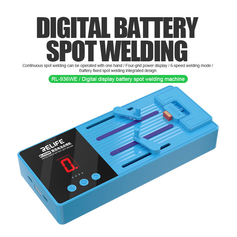 Relife RL-936WE Battery Mini Spot Welder Portable Mini Spot 6 Gear Adjustable Handheld DIY Spot Welding Tool with Nickle Sheet