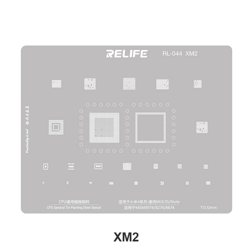 Relife RL-044 MI Series V2.0 For Xiaomi Mobile Phone 15Pcs / Set CPU Integrated Steel Stencil Protection Integrated Tin Planting Steel Mesh Kit