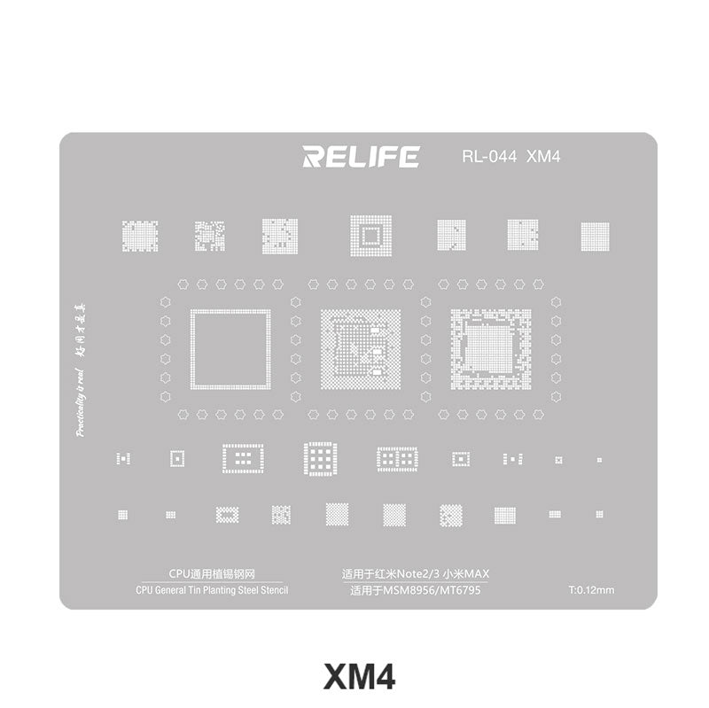 Relife RL-044 MI Series V2.0 For Xiaomi Mobile Phone 15Pcs / Set CPU Integrated Steel Stencil Protection Integrated Tin Planting Steel Mesh Kit