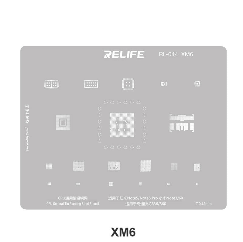 Relife RL-044 MI Series V2.0 For Xiaomi Mobile Phone 15Pcs / Set CPU Integrated Steel Stencil Protection Integrated Tin Planting Steel Mesh Kit