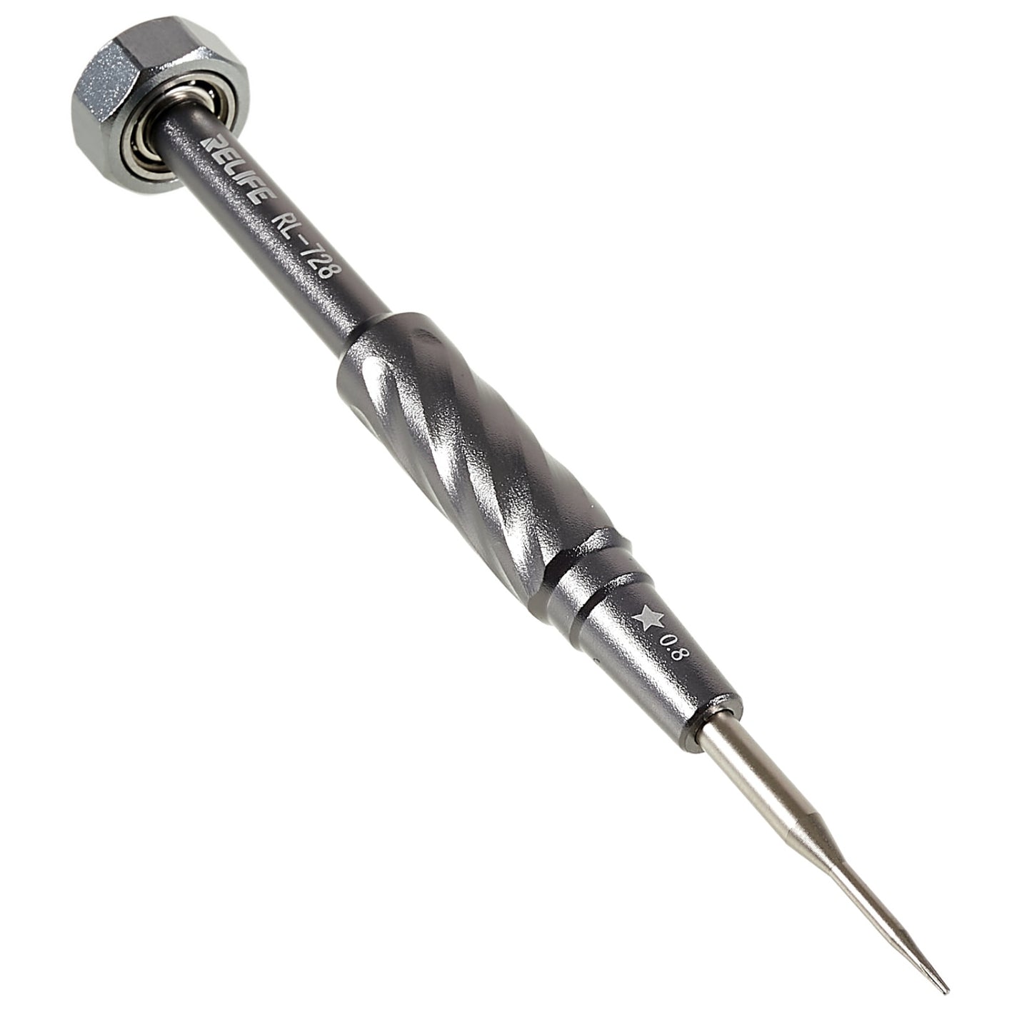 Relife RL-728 S2 Steel Screwdriver Mobile Phone Repair Tool Anti-slip Handheld Screwdriver Strong Magnetic Adsorption - Five-Star  / 0.8