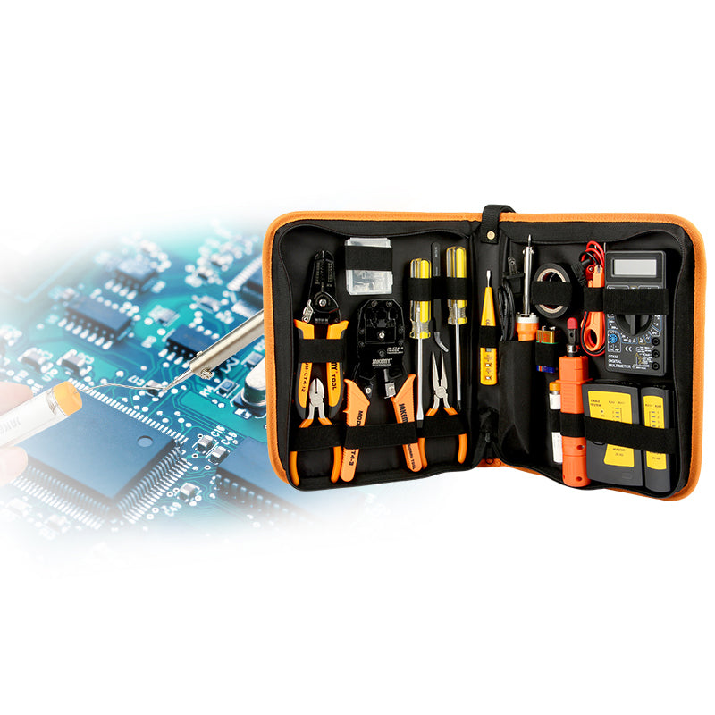 Jakemy JM-P15 17-in-1 Network Repair Tool Kit Electroprobe Electric Soldering Iron Wire Crimping Pliers Set