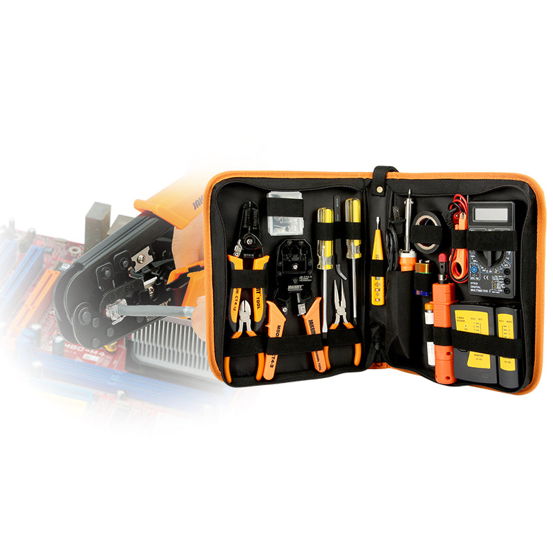 Jakemy JM-P15 17-in-1 Network Repair Tool Kit Electroprobe Electric Soldering Iron Wire Crimping Pliers Set
