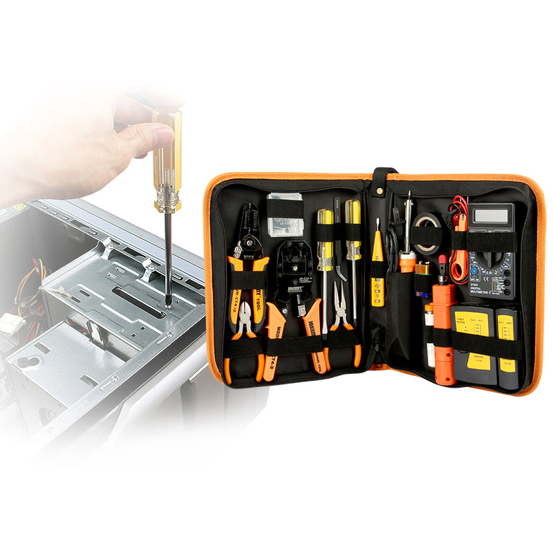 Jakemy JM-P15 17-in-1 Network Repair Tool Kit Electroprobe Electric Soldering Iron Wire Crimping Pliers Set