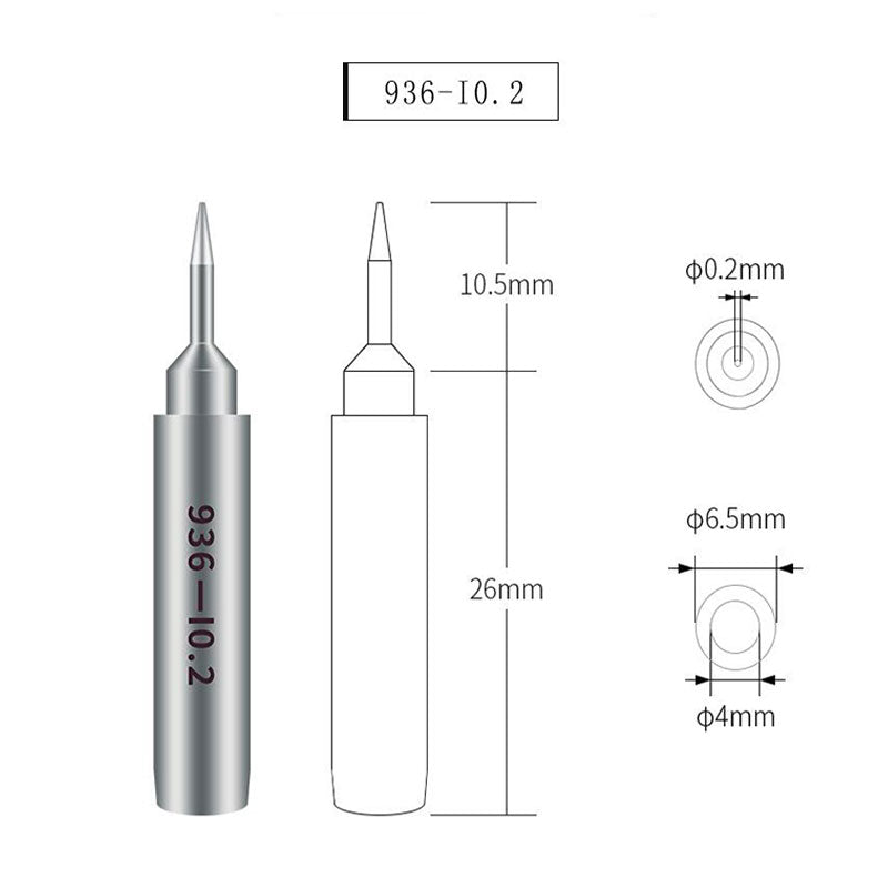 QIANLI 0.2mm Soldering Iron Tip Welding Head Replacement Soldering Station Part - 936-I 0.2
