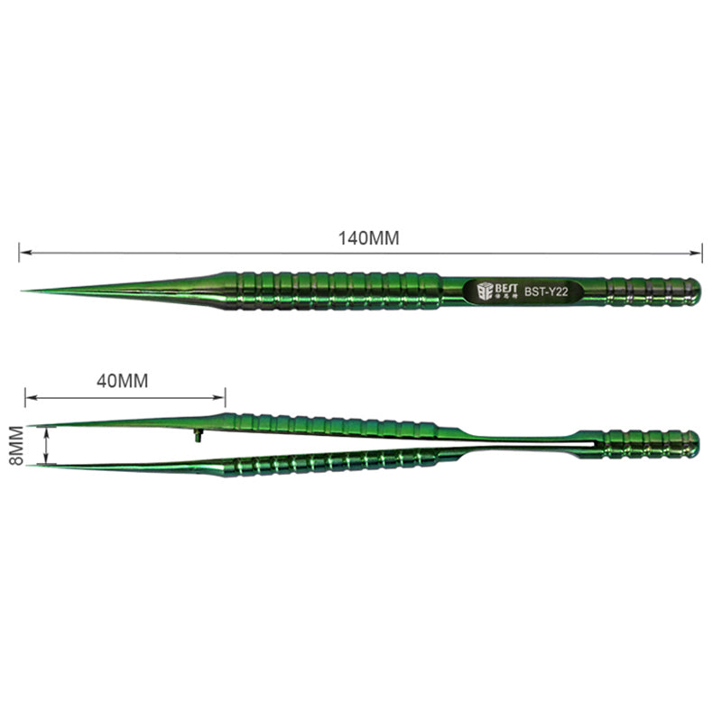 Uniqkart BST-Y22 Titanium Alloy Fine Tip Straight Tweezers Electronic Device Repair Tool