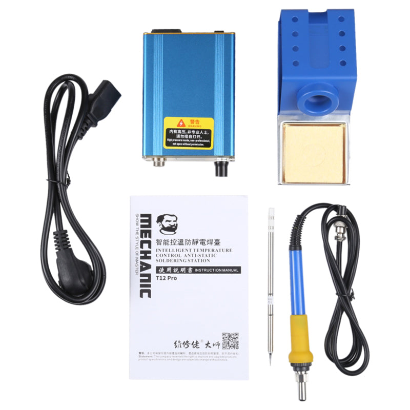 MECHANIC T12 Pro Soldering Station Intelligent Temperature Controller Anti-Static Electronics Repair Tool - EU Plug
