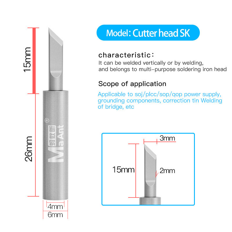 ANT936A Lead-Free Soldering Iron Tip Solder Iron Tips 937A Soldering Station Thermostatic Tip - Cutter SK