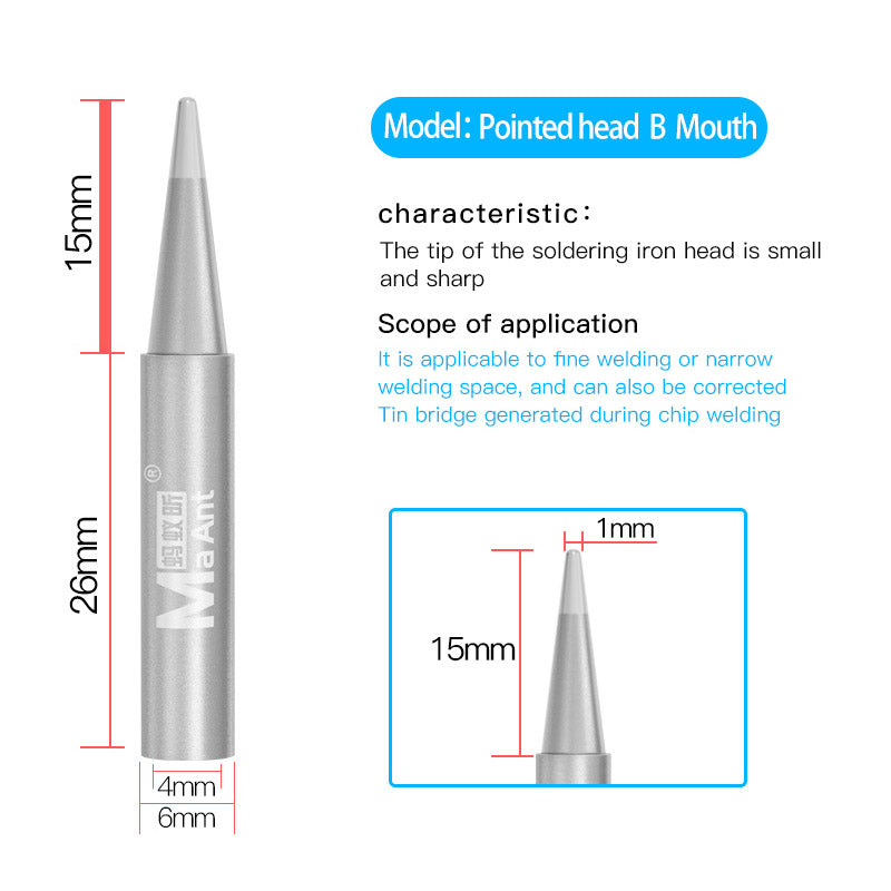 ANT936A Lead-Free Soldering Iron Tip Solder Iron Tips 937A Soldering Station Thermostatic Tip - Pointed B