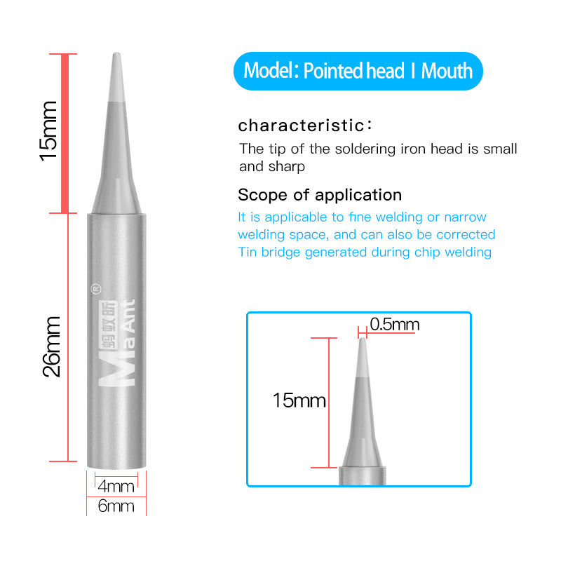 ANT936A Lead-Free Soldering Iron Tip Solder Iron Tips 937A Soldering Station Thermostatic Tip - Pointed I