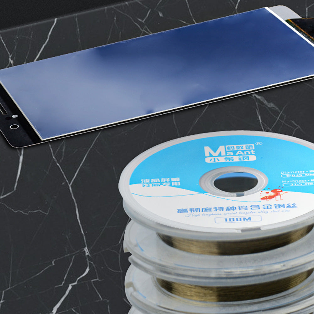 MA ANT 0.1mm x 100m Phone Screen Separation Cutting Wire High Hardness Tungsten Alloy Steel Wire