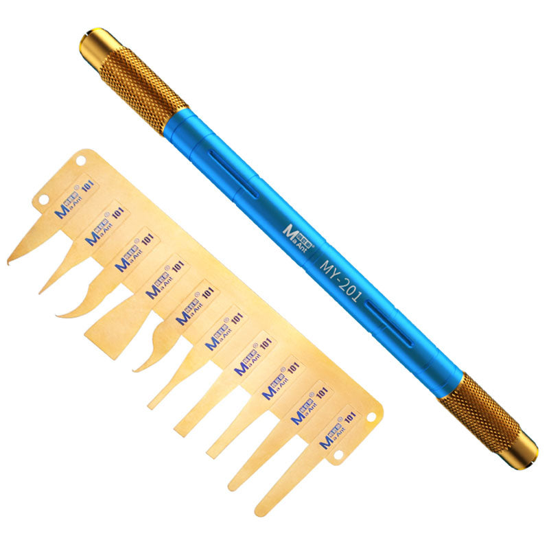 MA ANT MY-101 Multifunctional Tin, Glue Remover Mobile Phone Repair Blade Cutter Set with Handle - Blue