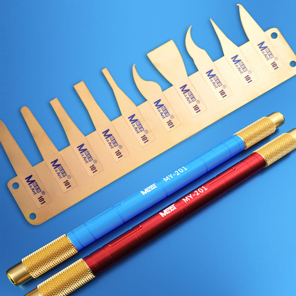 MA ANT MY-101 Multifunctional Tin, Glue Remover Mobile Phone Repair Blade Cutter Set with Handle - Blue