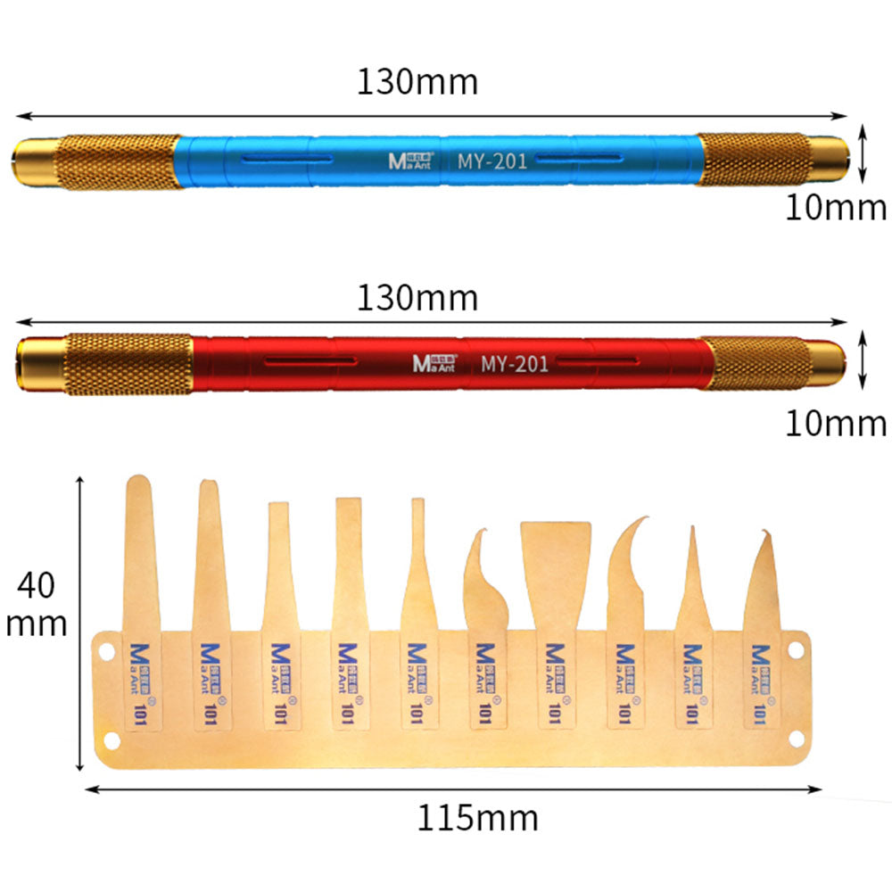 MA ANT MY-101 Multifunctional Tin, Glue Remover Mobile Phone Repair Blade Cutter Set with Handle - Blue