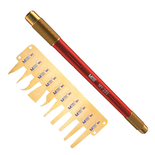 MA ANT MY-101 Multifunctional Tin, Glue Remover Mobile Phone Repair Blade Cutter Set with Handle - Red
