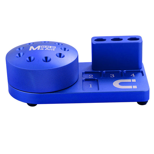 Screwdriver Tweezers Screws Storage Rack Rotating Design Aluminum Screwdriver Holder Base - Blue