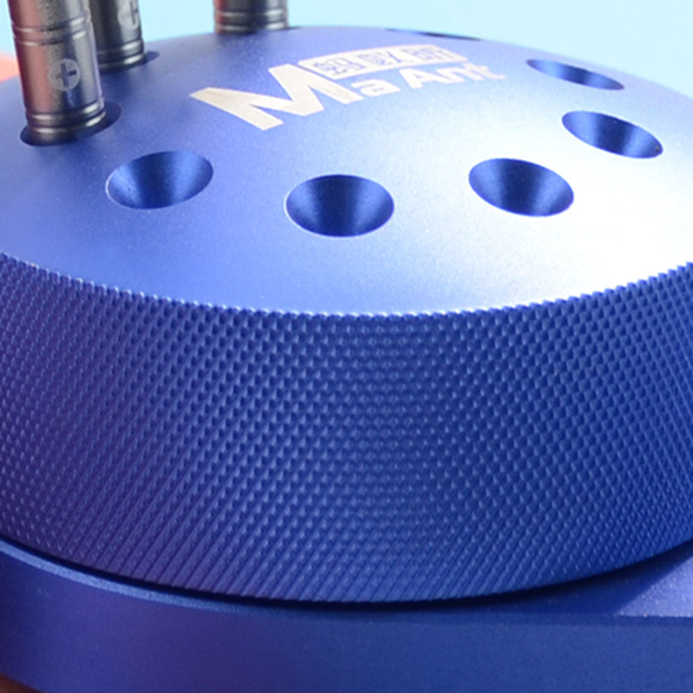 Screwdriver Tweezers Screws Storage Rack Rotating Design Aluminum Screwdriver Holder Base - Blue