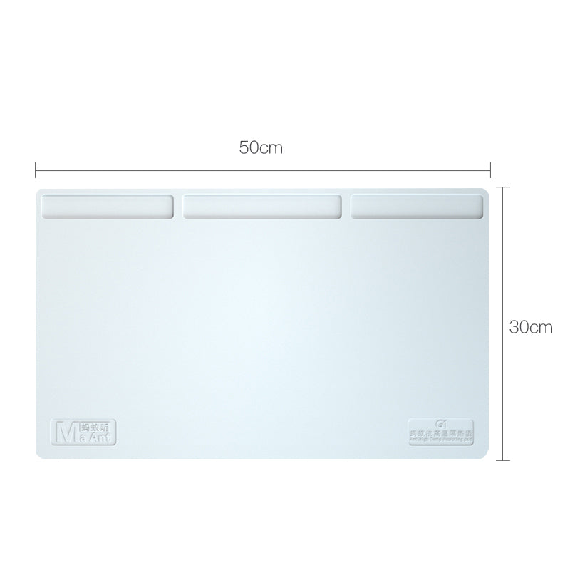 MA ANT G1 500x300mm Silicone High-Temperature Resistant Insulation Pad for Mobile Phone Anti-Static Mat - White