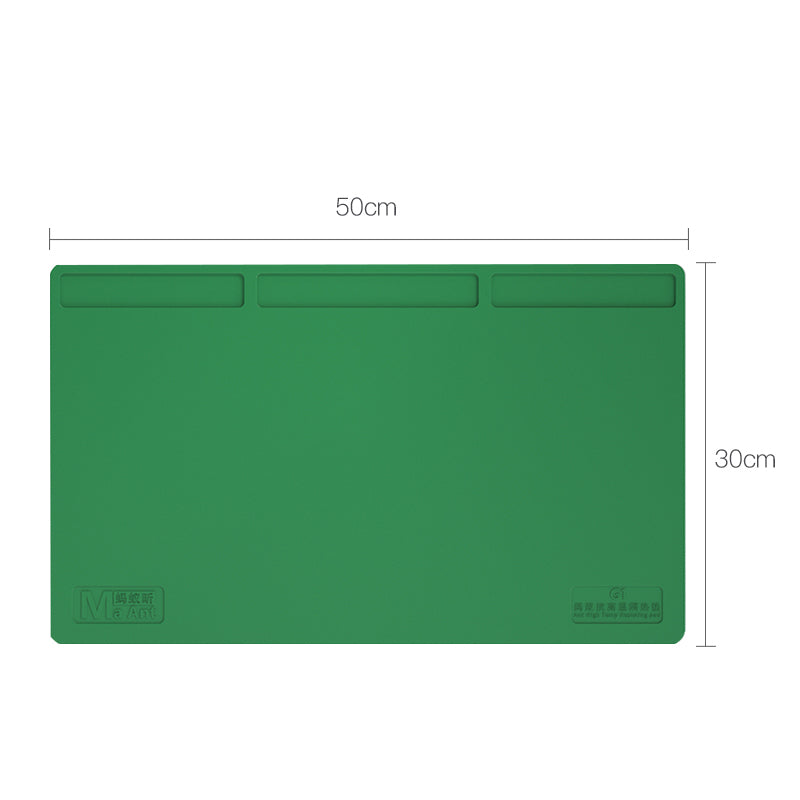 G1 500x300mm Silicone High-Temperature Resistant Insulation Pad for Mobile Phone Anti-Static Mat - Green