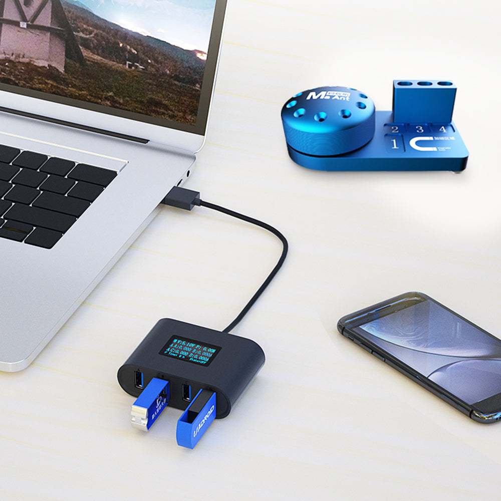 MA ANT 4 Ports USB Hub Mobile Phone Current Detector ABS Real-time Current Monitoring Analyzer