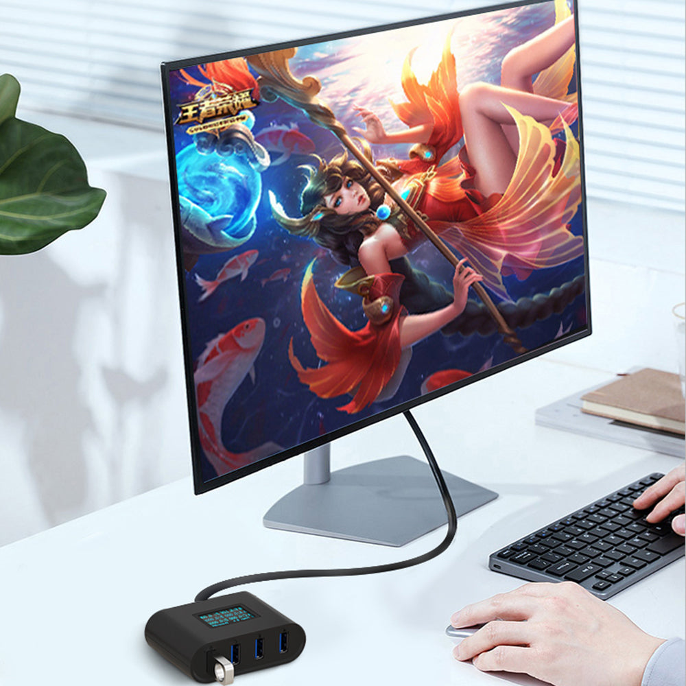 MA ANT 4 Ports USB Hub Mobile Phone Current Detector ABS Real-time Current Monitoring Analyzer