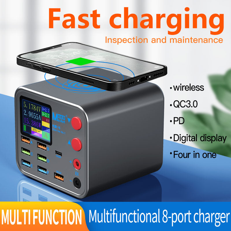 MA ANT For Apple Android Phone Current Detection PD QC3.0 Fast Charging Station Wireless Charger - EU Plug