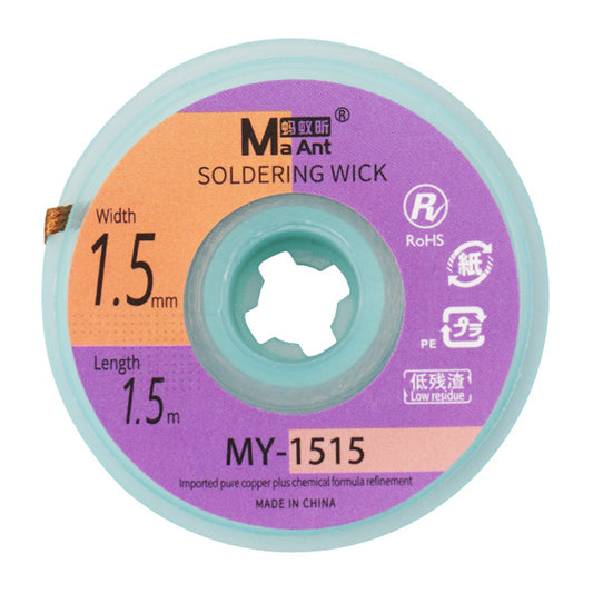 Solder Wick Remover No-Clean Desoldering Wire Desoldering Braid BGA Soldering Suction Wire - MY-1515