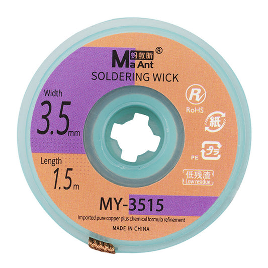 No-Clean Solder Wick Remover Desoldering Wire Desoldering Braid BGA Soldering Suction Wire - MY-3515