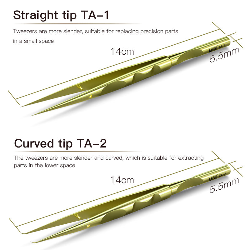 Titanium Alloy Fine Tip Tweezers High Precision Cellphone Computer Repair Tool - TA-2