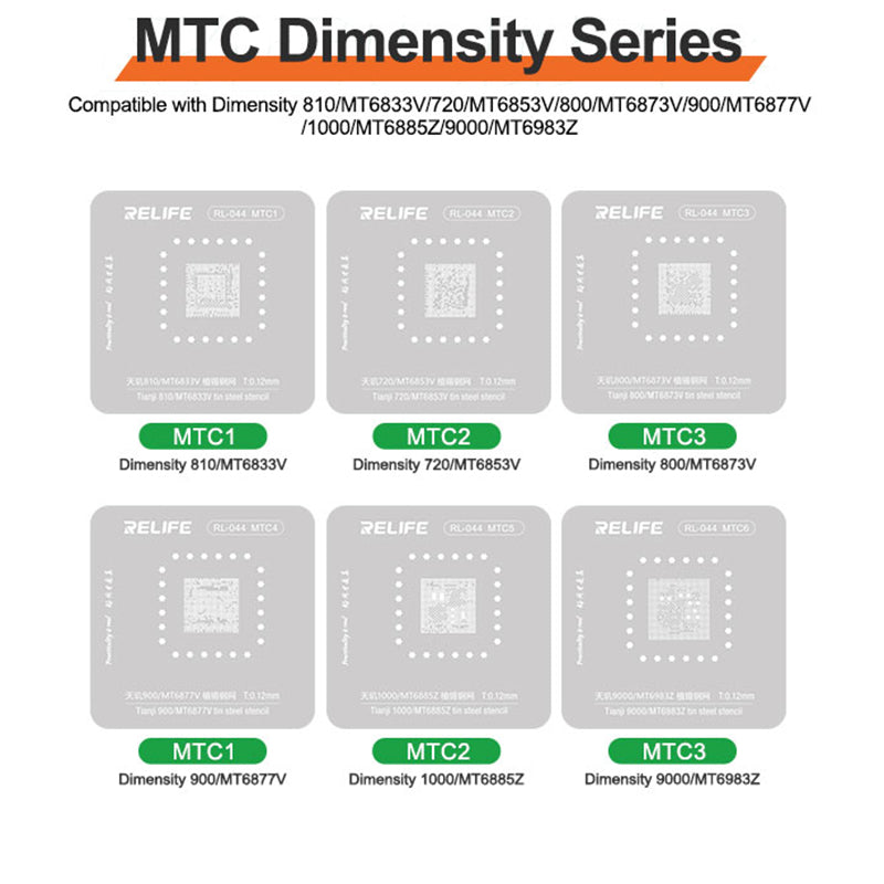 Relife RL-044 35Pcs Android Series Chip Planting Tin Steel Stencil Set