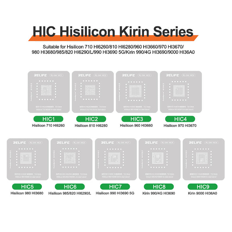 Relife RL-044 35Pcs Android Series Chip Planting Tin Steel Stencil Set