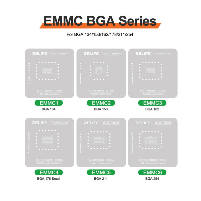 Relife RL-044 35Pcs Android Series Chip Planting Tin Steel Stencil Set