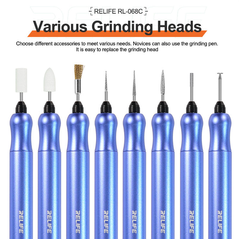 Relife RL-068C Electric Grinding Pen Intelligent Engraving Pen for Mobile Phone CPU IC Rust Remover Glue Tools
