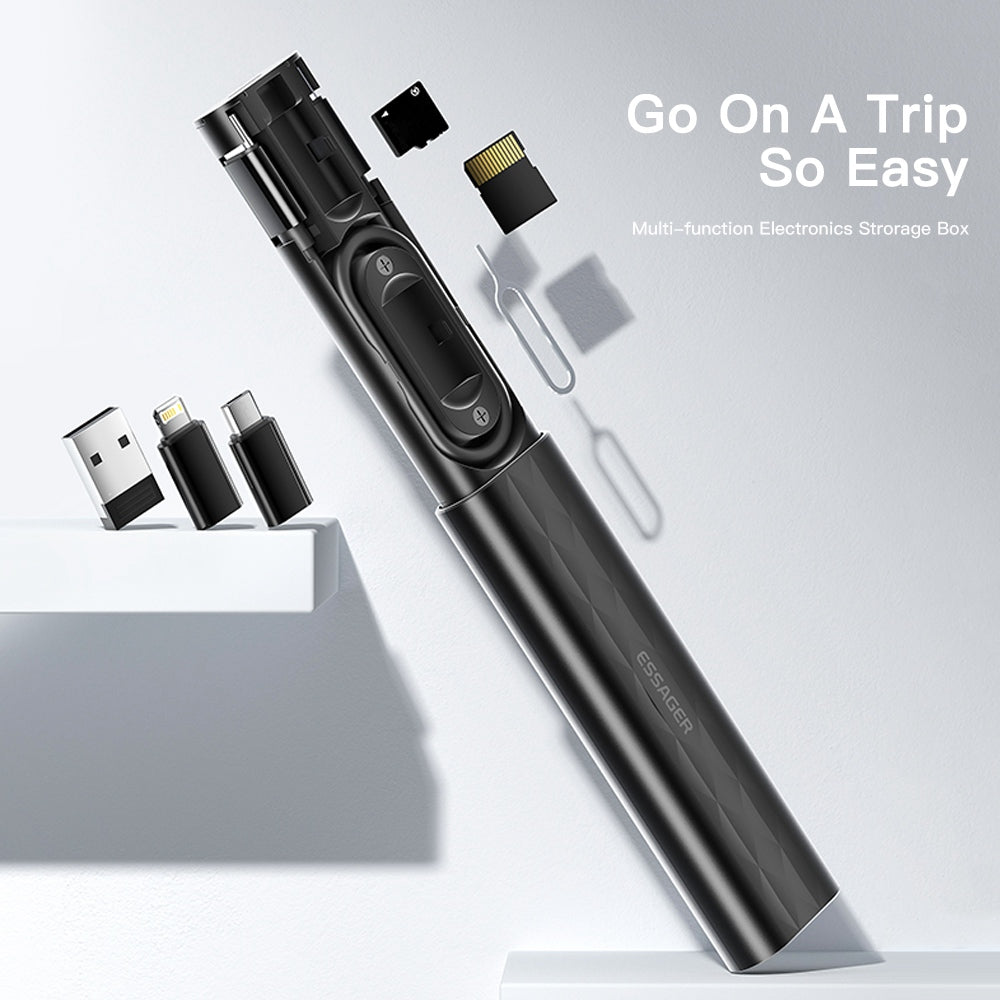 Essager 60W Type C Cable with Micro / Lightning / USB Converter Memory Card Storage Box