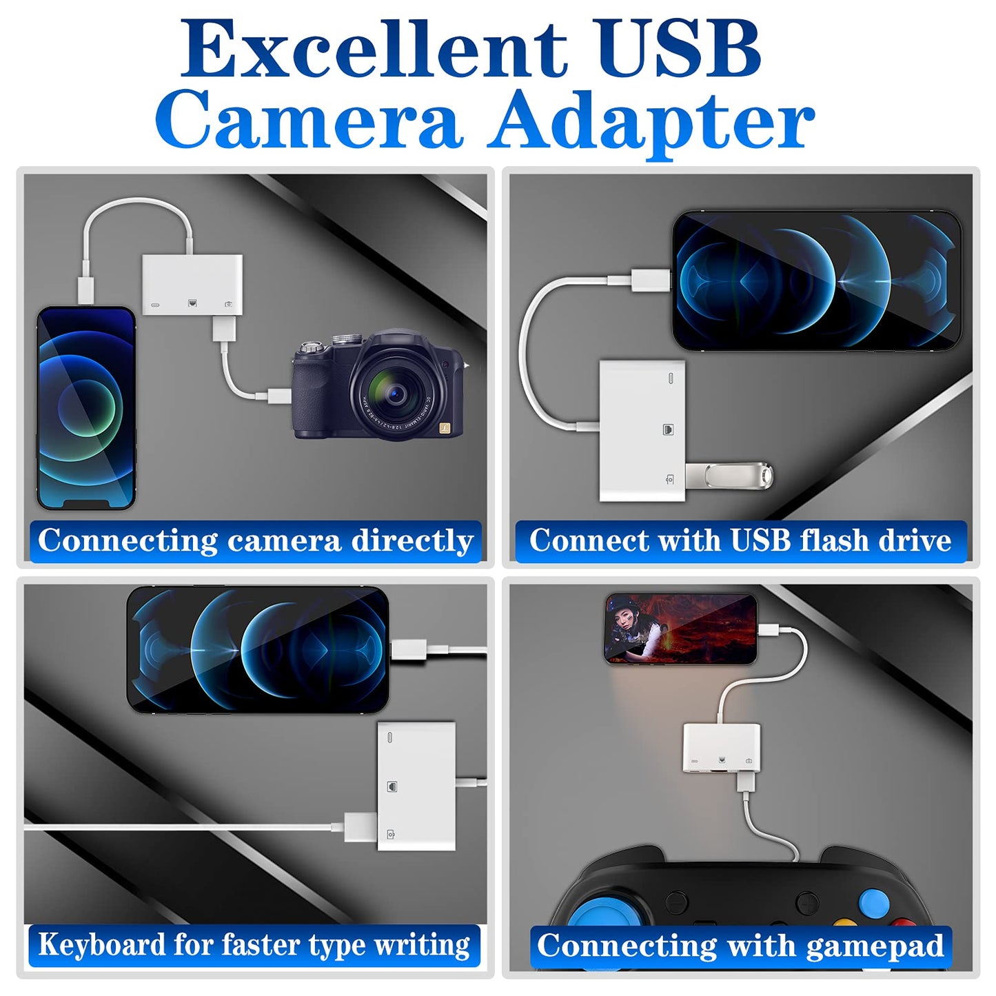 Lightning to RJ45 Ethernet Adapter, 3-in-1 RJ45 LAN Ethernet Adapter for iPhone / iPad with Charging Port and USB 3.0 OTG Port for U Disk / Keyboard / Mouse / Camera