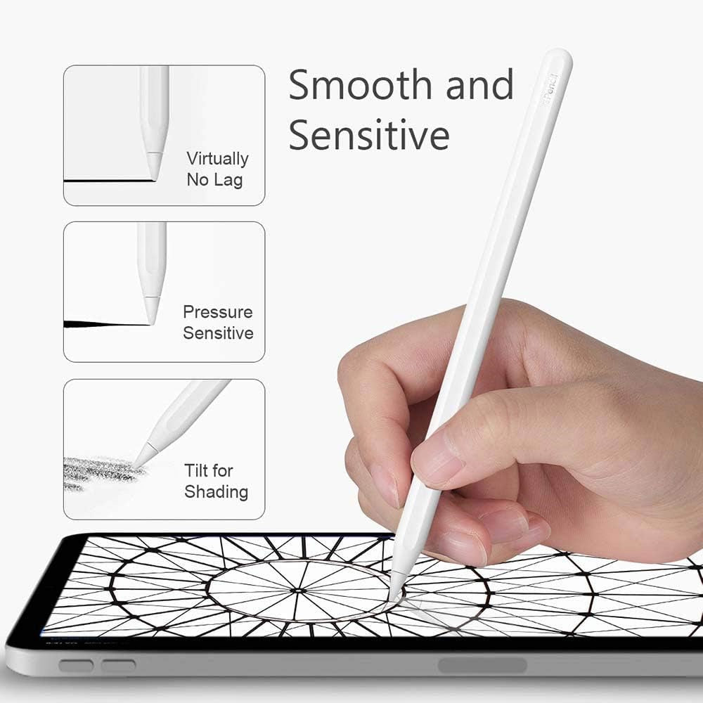 Smooth Writing Capacitive Stylus Tip for Apple Pencil 1st / 2nd Gen Replacement Sensitive Pencil Nibs - Black