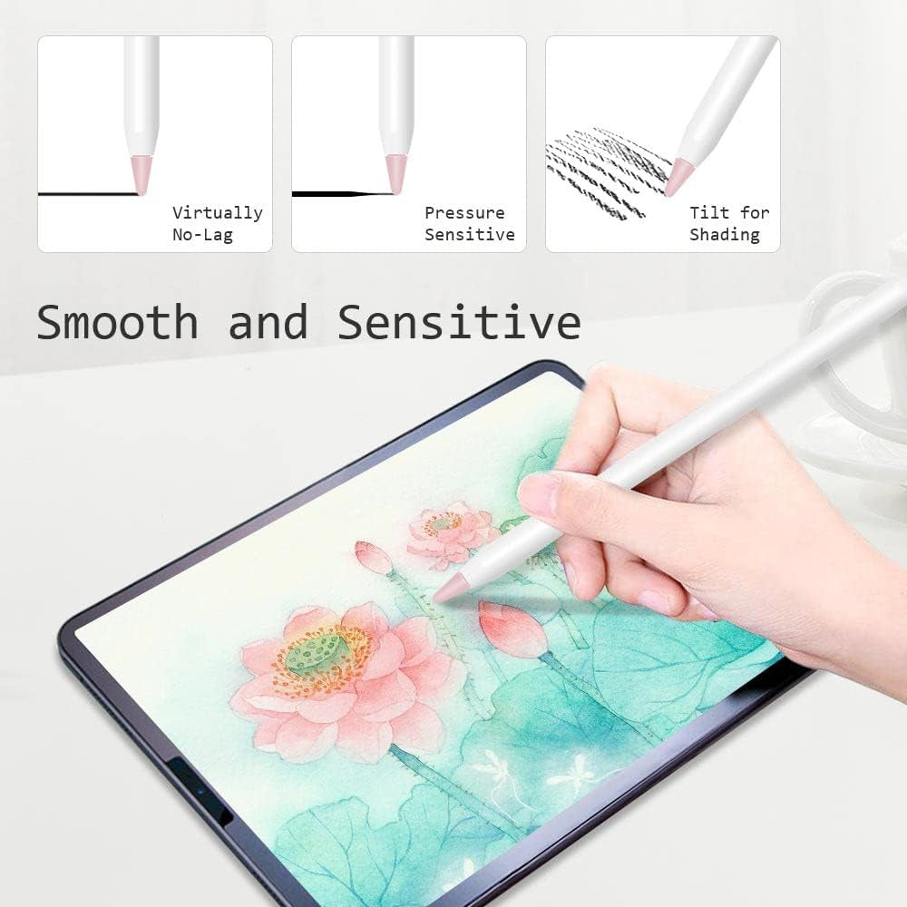 Smooth Writing Capacitive Stylus Tip for Apple Pencil 1st / 2nd Gen Replacement Sensitive Pencil Nibs - Black