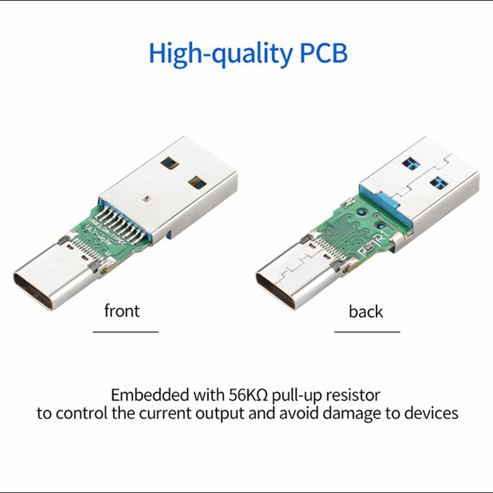 Aluminum Alloy USB 3.1 Type-C Female to USB A Male Adapter Data Sync Converter - Black