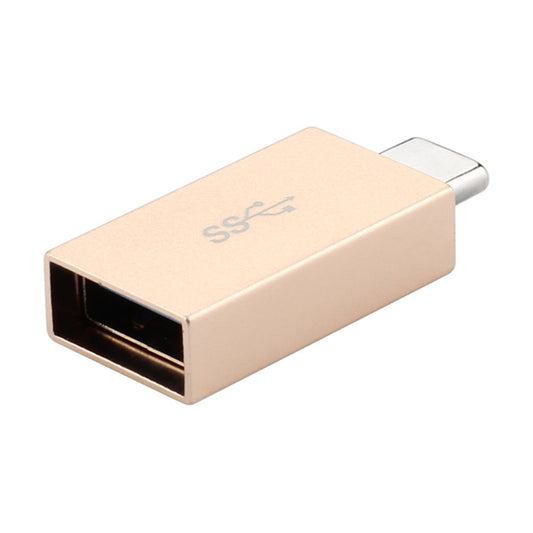 Portable USB-C Male to USB-A Female OTG Connector Adapter - Gold